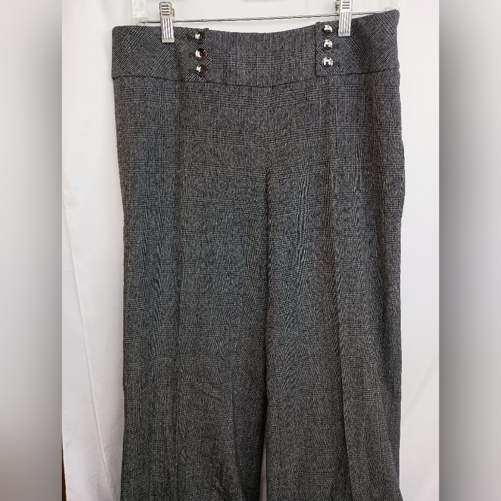 Gray Plaid WHITE HOUSE BLACK MARKET Legacy Relaxed Work Wide-Leg Pants  (#1,557)
